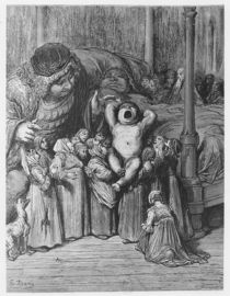 The birth of Gargantua, illustration from 'Gargantua and Pantagruel' by Gustave Dore
