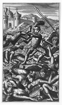 Pantagruel defeating three hundred giants von French School