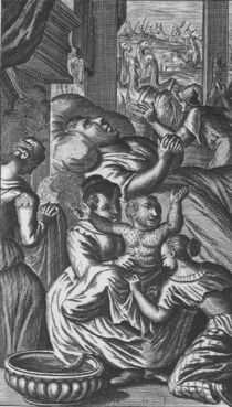 The birth of Pantagruel, illustration from 'Gargantua and Pantagruel' von French School