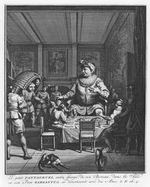 Gargantua sees his son Pantagruel carrying his crib von Pierre Tanje