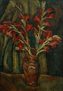 Ch. Soutine, Red Galdioli in a Vase / painting by klassik art