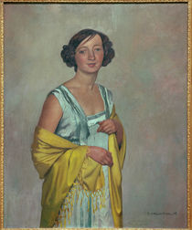 F.Vallotton, Damenbildnis mit gelb. Schal von klassik art