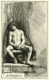 Rembrandt, Male Nude / Etching / 1646 by klassik art