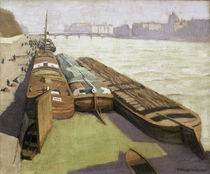 Paris / Barges on the Seine Bank / Vallotton by klassik-art
