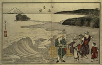 Hokusai, Frauen am Strand von Enoshima von klassik art
