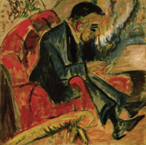 E.L.Kirchner, Sitzender Mann auf Parkb. von klassik art