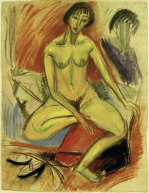Ernst Ludwig Kirchner, Seated female nude by klassik art