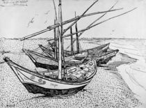 van Gogh / Sailing boats in Saintes-Maries by klassik art