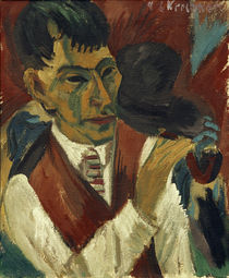 Otto Mueller mit Pfeife / Gem. v. Kirchner von klassik art