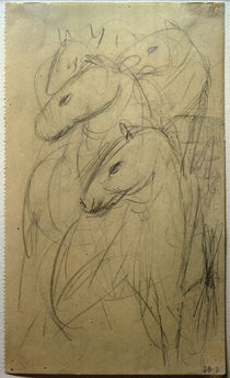 Tower of the Blue Horses / F. Marc / Drawing, 1912/13 by klassik art
