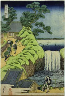 'Hokusai, Aoigaoka-Wasserfall / Mehrfarbendruck um 1833' by klassik art