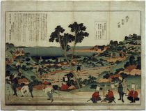 Landvermessung / Farbholzschnitt von Hokusai 1848 von klassik art