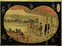 Hokusai, Pavillon Sazaidô / Farbholzschnitt 1785–1787 von klassik art