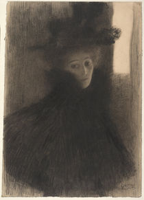 Gustav Klimt, Bildnis einer Dame mit Cape und Hut von klassik art
