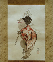 Shintoismus: Dressierter Affe / Hokusai um 1807 und 1813 by klassik art