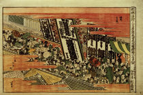 Hokusai, Andrang der Zuschauer zur Kaomise / zw. 1809–1813 von klassik art