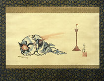 Hokusai, Der Furz / Hängerolle von klassik art