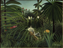 H.Rousseau, Horse attacked by a Jaguar by klassik art