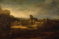 Rembrandt / Landschaft mit Zugbrücke/1640 von klassik art