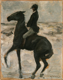 M.Liebermann, "Rider on a beach, facing left" / painting by klassik art