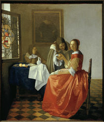 Vermeer, Das Mädchen mit dem Weinglas von klassik art