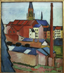 A.Macke, Marienkirche mit Häusern .... von klassik art