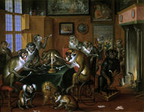 A.Teniers, Tabakskollegium von Affen von klassik art