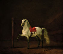 P.Wouwerman, White Horse in the Stable, 1668 by klassik art