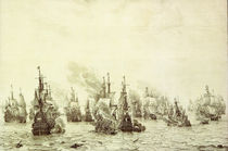 Sea battle near Livorno 1653 / v. de Velde by klassik art