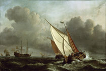 W. v. d. Velde, Ships in a Stormy Sea by klassik art