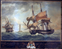 Two English Warships Meeting / A. Roux by klassik art