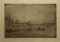 A.Sisley, Sechs vertäute Boote an den Ufern des Loing von klassik art