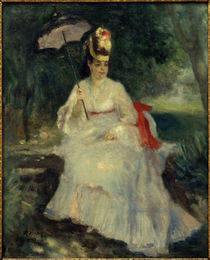 A.Renoir, Frau mit Sonnenschirm im Garten von klassik art