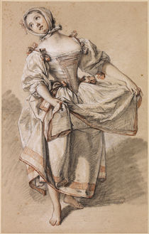 Dancing Country Girl / F. Boucher / Drawing, c.1765 by klassik art