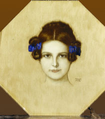 Franz von Stuck, Mary mit blauen Schleifen von klassik art