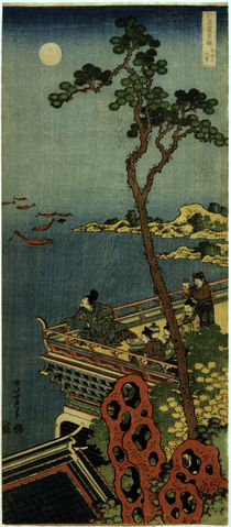 Abe no Nakamaro betrachtet den Mond / Hokusai von klassik art