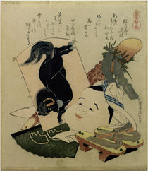 Hokusai, Huf-Sandalen / Farbholzschnitt 1822 von klassik art