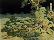 Hokusai, Fischen mit Fackeln / Farbholzschnitt 1832–34 von klassik art