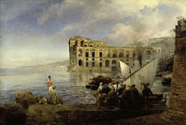 O.Achenbach, Bucht bei Neapel mit Palast der Königin Anna . von klassik art
