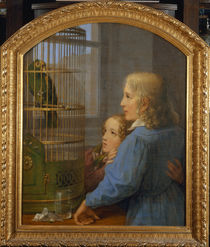 Kersting / Two Children and Parrot Cage by klassik art
