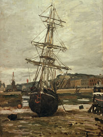 Monet, Auf Kiel gelegtes Schiff von klassik art