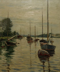 Caillebotte / Anchored boats on Seine by klassik art