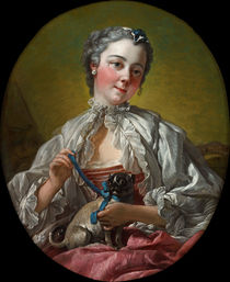 F.Boucher, Junge Frau mit Mops (Marie-Jeanne Buseau) von klassik art