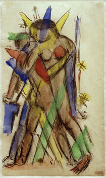 Franz Marc, "Lovers" / painting by klassik art