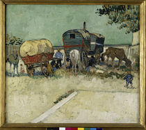 Van Gogh / Gypsy camp, horse-drawn wag. by klassik art