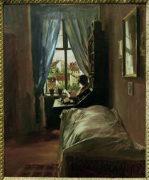 A. v. Menzel / The Artist’s Bedroom / Painting, 1847 by klassik art