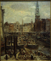 Hamburg,  Fleet am Hopfenmarkt / Gemälde von M. Slevogt von klassik art