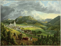 Mariazell von der Bürgeralpe /  Aquarell von E. Gurk by klassik art