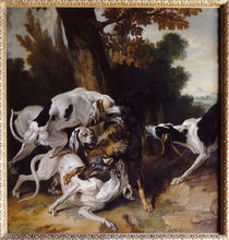 J.–B.Oudry, L’hallali du loup (Wolfsjagd) von klassik art
