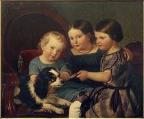 Eugen de Weerth's Children / Pl Schwingen / Painting, c.1850 by klassik art